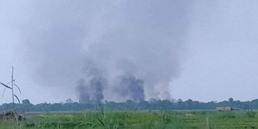 ရေစကြိုမြို့နယ် ဘီးစပ်ကုန်းကျေးရွာကို စစ်တပ်က မီးရှို့ဖျက်ဆီး