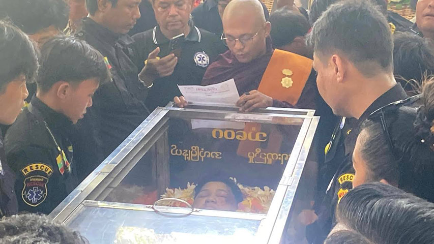 ကယ်ဆယ်ရေးအဖွဲ့ဝင် ကျောင်းသူ မအိမ့်မြတ်နိုး၏ နောက်ဆုံးခရီးကို လူရာချီ ပို့ဆောင်