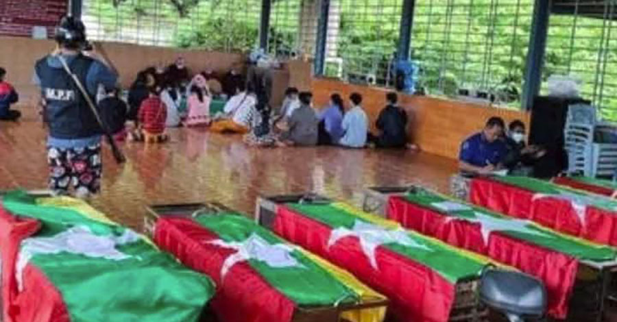 စောပြာတိုက်ပွဲအတွင်း သေဆုံးခဲ့သည့် အရာရှိကို ကျုံပျော်မြို့တွင် မီးသင်္ဂြိုဟ်