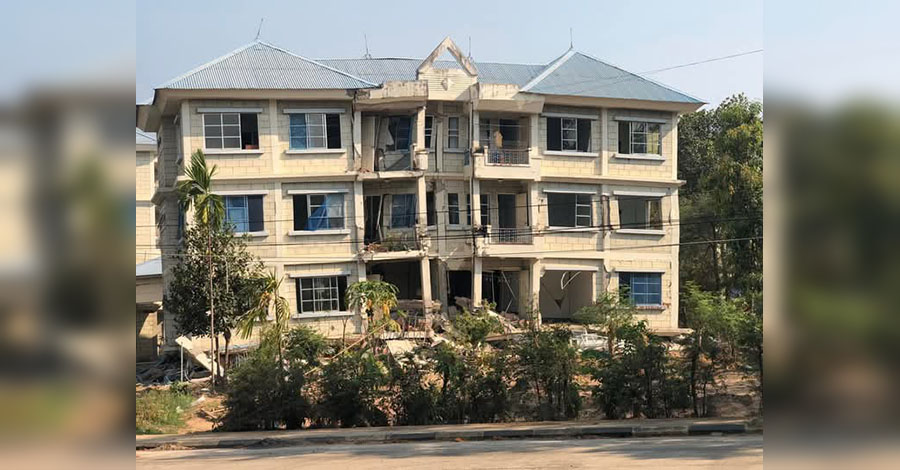 ငလျင်ကြောင့် နေပြည်တော်မှ ရထားဝန်ထမ်းနှင့်မိသားစုဝင် ၁၂ ဦး သေဆုံး
