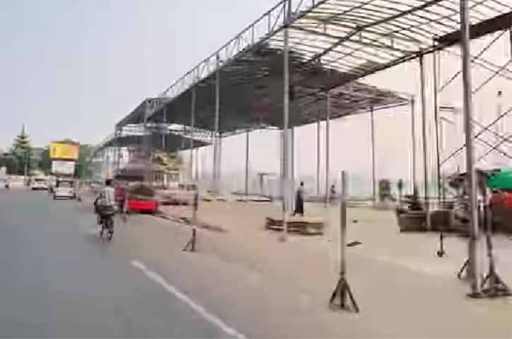 စစ်ကောင်စီက ပုသိမ်တွင် သင်္ကြန်မဏ္ဍပ်များ ဆောက်နေ