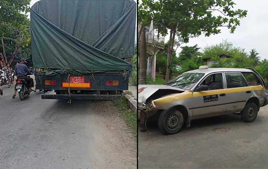 ဖျာပုံတွင် ကုန်ကားတိုက်မှုကြောင့် ၁ ဦး သေဆုံး၊ ၁ ဦးဒဏ်ရာရ 