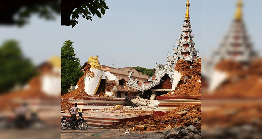 ငလျင်ကြောင့် ပြိုကျသာသနိကအဆောက်အအုံများ ပြန်ဆောက်ရန် အမျိုးသားအဆင့် အကူအညီ မရသေး