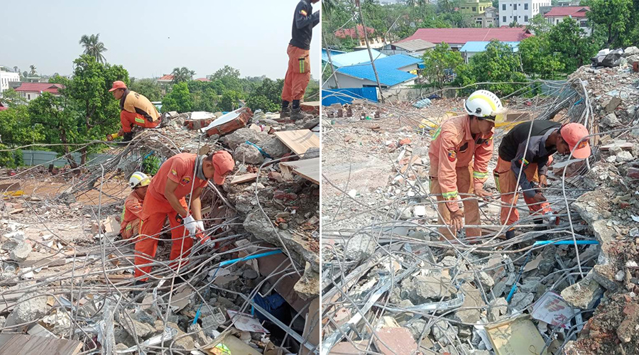 ငလျင်အပျက်အစီးများ သွပ်ပြားကာခိုင်းသည့် မန္တလေးစည်ပင်ကို ဒေသခံများဝေဖန်
