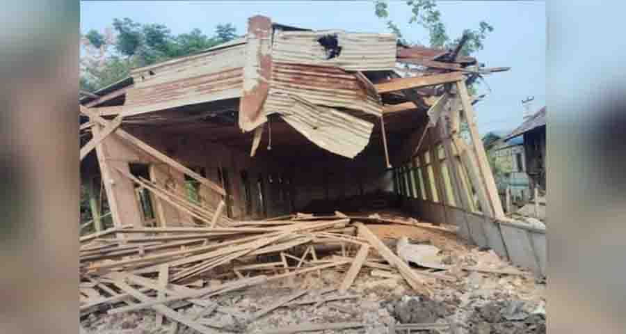 ဂန့်ဂေါ စာသင်ကျောင်းကို စစ်တပ်က ဗုံးကြဲ၊ စာသင်ဆောင်နှင့်လူနေအိမ်များ ပျက်စီး