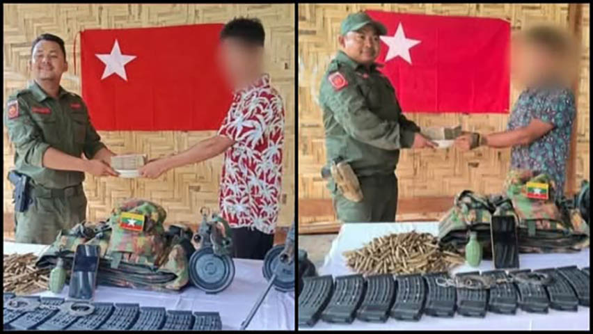 တန့်ဆည်နှင့် ချောက်က ပြည်သူ့စစ်နှင့် တပ်သားသစ်တို့ လက်နက်ခဲယမ်းများဖြင့်အလင်းဝင်