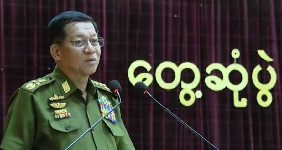 ရွေးကောက်ပွဲကျင်းပနိုင်ရေးနှင့် တည်ငြိမ်အေးချမ်းရေး စစ်တပ်က ဆောင်ရွက်ပေးရမည်ဟု စစ်ခေါင်းဆောင်ပြော