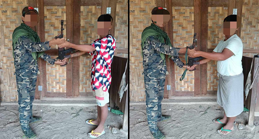 မုံရွာ နမခ က တပ်သားသစ် ၂ ဦးလက်နက်ခဲယမ်းများဖြင့် အလင်းဝင်