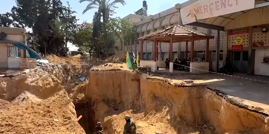 ဂါဇာဆေးရုံအောက်က ဥမင်လိုဏ်ခေါင်းကို အစ္စရေး ပြသ