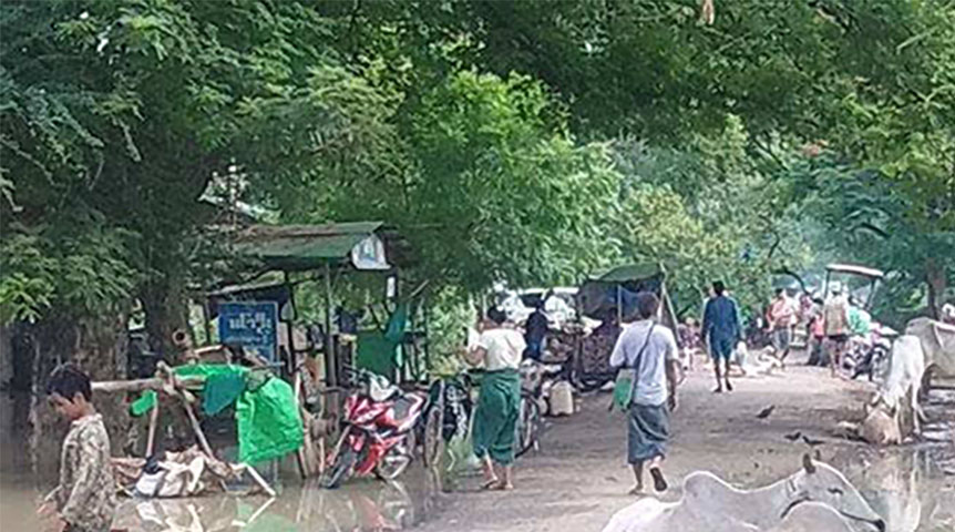 ကျေးစာကျရွာကို စစ်ကောင်စီတပ်စီးနင်းပြီး ရွာခံ ၃၀ ကျော်ကို ဓားစာခံအဖြစ် ဖမ်းဆီး
