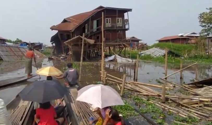 အင်းလေးဒေသခံများ ငလျင်ဘေးကြောင့်ခက်ခဲနေသော်လည်း စစ်မှုထမ်းကြေးပေးနေရ