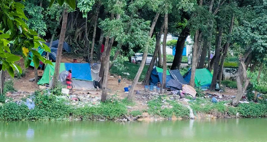 ရန်ကုန် ကန်တော်ကြီးရှိ ကျူး‌ကျော်များကို စစ်ကောင်စီ ရှင်းလင်း