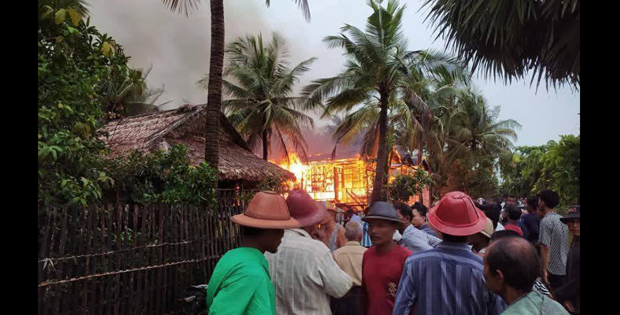 ပေါင်တွင် ထမင်းအိုးချက်ရာမှ မီးလောင်မှုဖြစ်ပွားပြီး နေအိမ် ၃ လုံး ဆုံးရှုံး