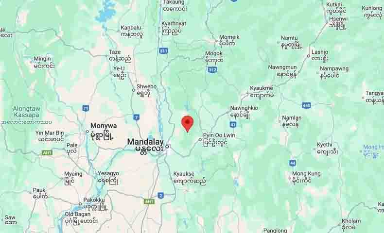 ပြင်ဦးလွင်အနီး ရစ်ချ်တာစကေး ၄ အဆင့်ငလျင်လှုပ်
