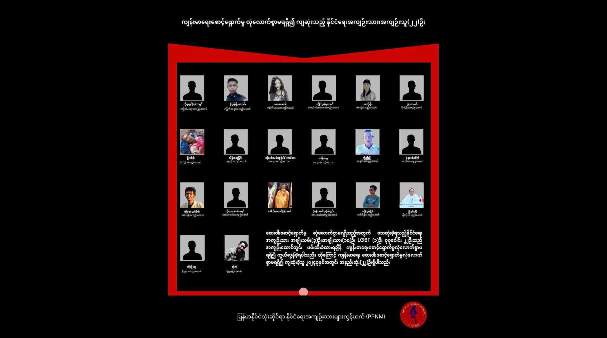 နိုင်ငံရေးအကျဉ်းသားများအပေါ် ညှဉ်းပန်းသတ်ဖြတ်မှု အကျဉ်းဦးစီးဝန်ထမ်းများ တာဝန်ခံရမည်