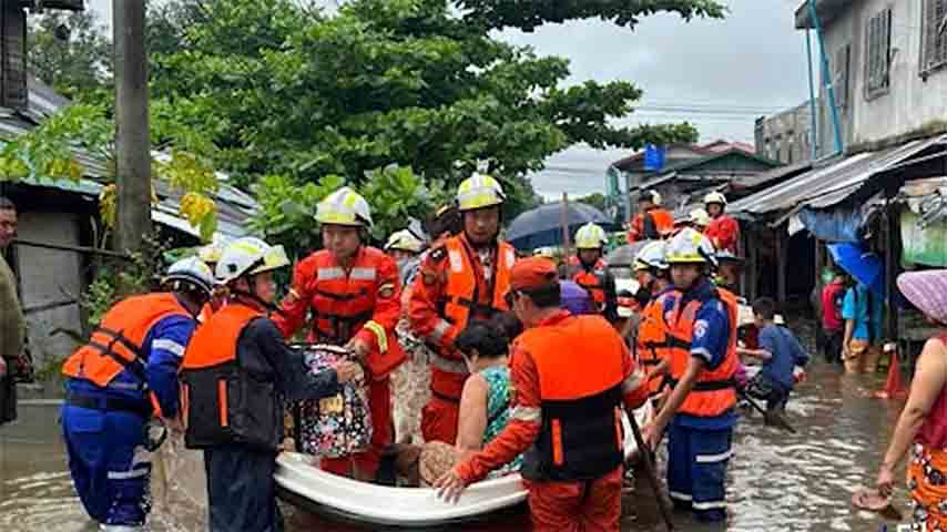 သံလွင်မြစ်ရေကြီးသဖြင့် ဘားအံမြို့ခံနှင့် စစ်ရှောင် ၆,၀၀၀ ကျော် ကယ်ဆယ်ရေးစခန်း၌ ခိုလှုံ