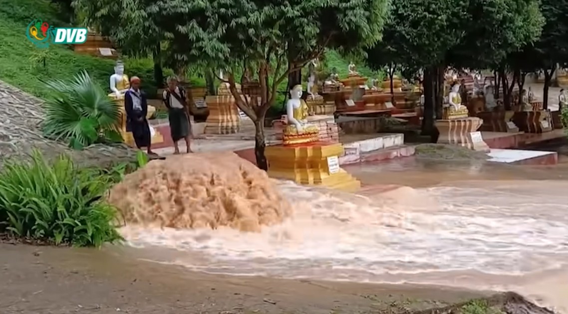 ပင်းတယမြို့နယ်၌ နေအိမ်နှင့် သီးနှံစိုက်ခင်းများ ရေနစ်မြုပ်ပျက်စီး