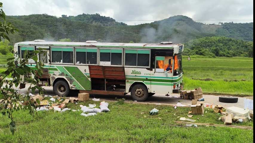 မြိတ်မြို့နယ် ပြည်ထောင်စုလမ်းမကြီးတွင် ကုန်ကား ၁ စီး မီးရှို့ခံရ