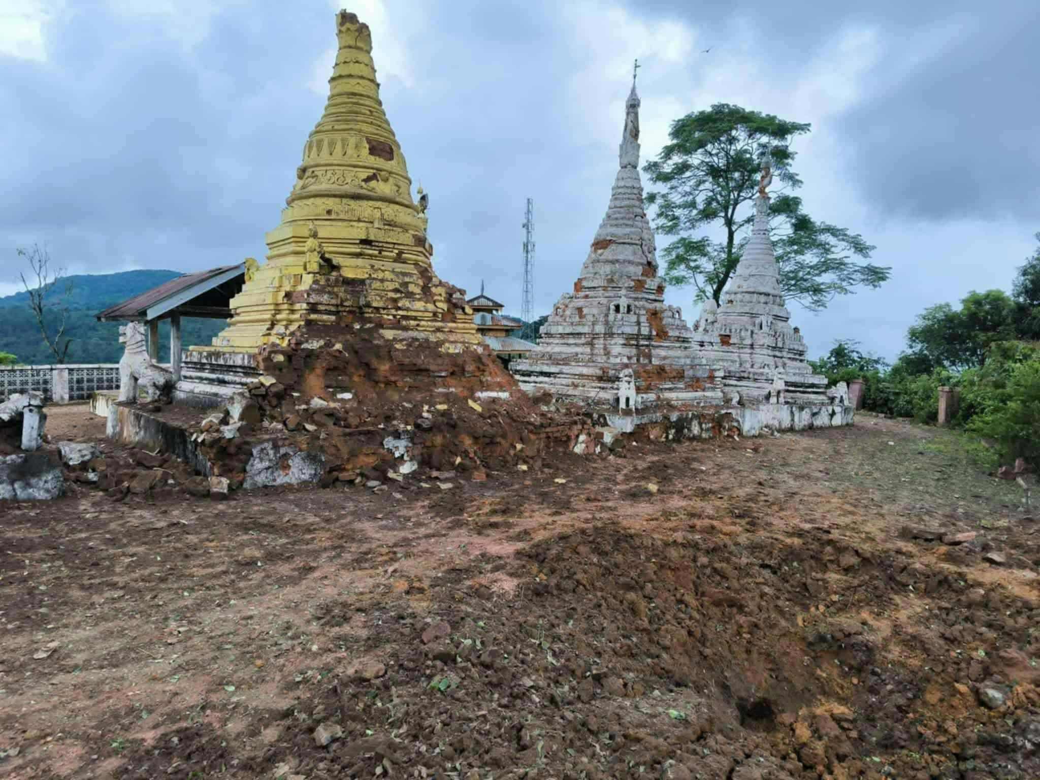 ကျောက်မဲမြို့နယ်၌ ဘုန်းကြီးကျောင်းကို စစ်တပ်က ဗုံးကြဲ