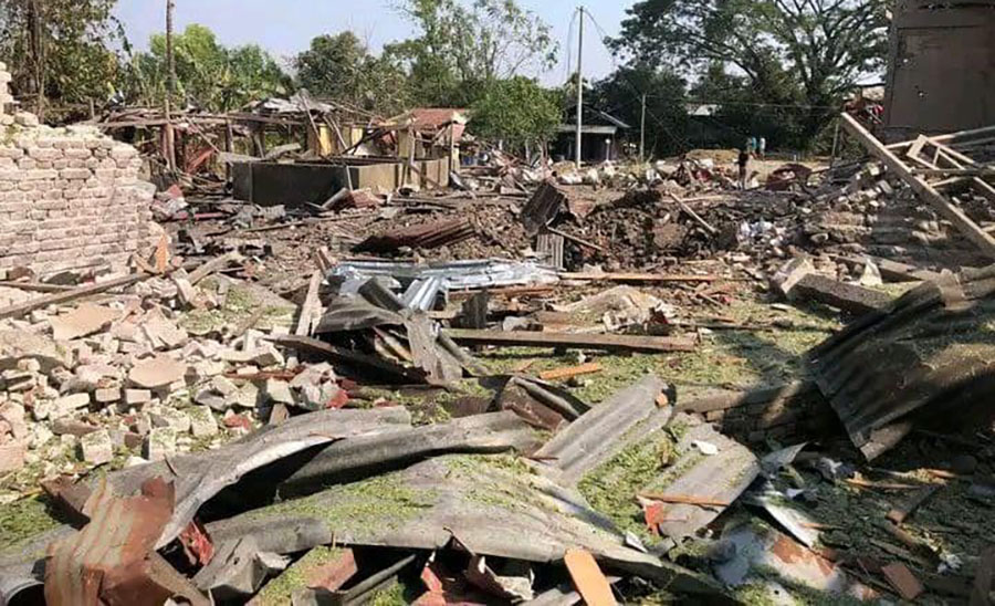 မြောင်နယ်၊ ဇရပ်ကုန်းရွာ လေကြောင်းတိုက်ခိုက်ခံရပြီး ပြည်သူ ၁၀ ဦးထက်မနည်း ဒဏ်ရာရ