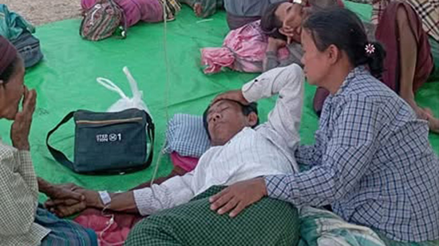 နေစရာ၊ စားစရာနှင့်ကျန်းမာရေးအကူအညီများ လိုအပ်နေသည့် ခင်ဦး-ရေဦးက စစ်ရှောင်များ (ဓာတ်ပုံ)