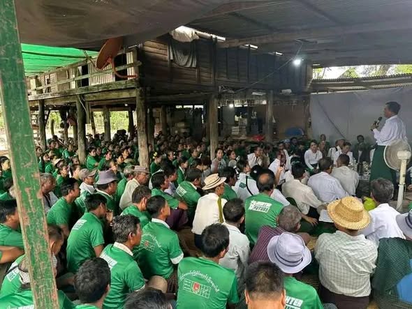 ကြံ့ခိုင်ရေးပါတီ ဝင်လျှင် စစ်မှုထမ်းကင်းလွတ်ခွင့်ပေးမည်ဟု ပင်းတယတွင် စည်းရုံးနေ