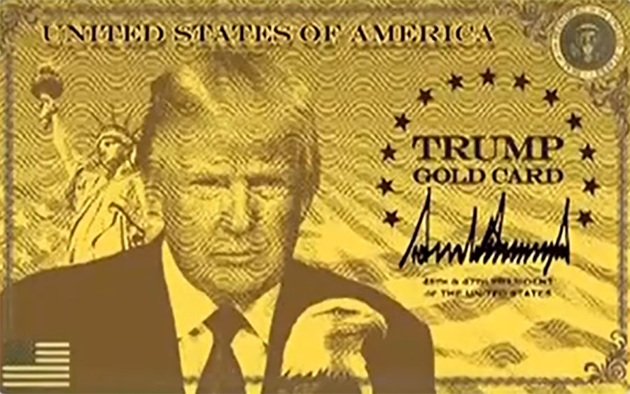 ဒေါ်လာ ၁ သန်းတန် Gold Card စတင်ပြီဟု ထရမ့်ပ်ကြေညာ
