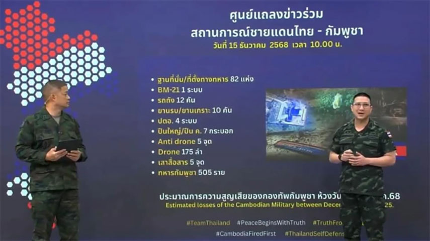 နယ်စပ်တိုက်ပွဲ၌ ကမ္ဘောဒီးယားစစ်သည် ၅၀၀ ကျော် ကျဆုံးဟု ထိုင်းတပ်မတော်ပြော 