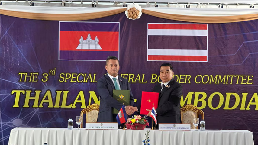 ထိုင်းနှင့် ကမ္ဘောဒီးယားတို့ အပစ်အခတ်ရပ်စဲရေး သဘောတူ လက်မှတ်ရေးထိုး