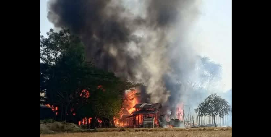 ငပုတောတွင် မီးလောင်ပြီး နေအိမ် ၃၅ လုံး ဆုံးရှုံး
