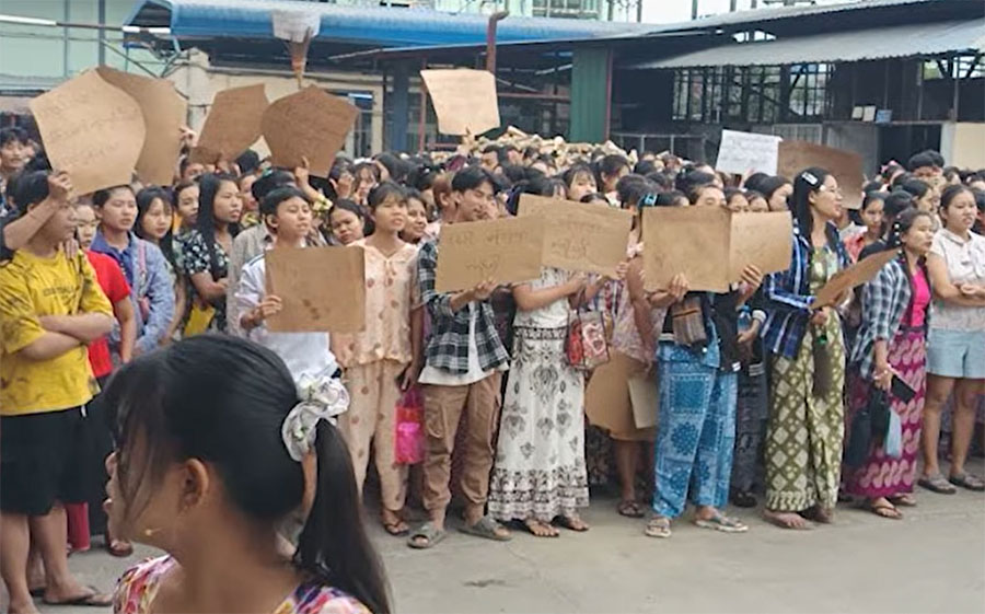 လုပ်ခတိုးတောင်းသည့် အလုပ်သမားများကို စစ်တပ်နှင့် ရဲခေါ်ကာ ဖိအားပေး ခြိမ်းခြောက်