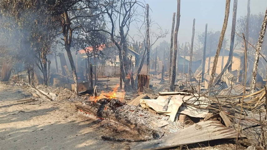 ရေစကြိုတွင် စစ်တပ် မီးရှို့မှုကြောင့် နေအိမ် ၃၀ ကျော် ပျက်စီး