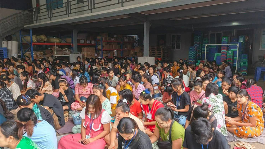 လုပ်ခတိုးပေးရန် တောင်းဆိုသည့် SANYAN OUTDOOR စက်ရုံလုပ်သားအချို့ အလုပ်ထုတ်ခံရ