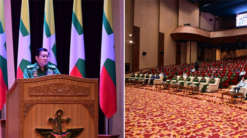စစ်ခေါင်းဆောင်က တပ်နှုတ်ဆက်ပွဲပုံစံ တွေ့ဆုံပွဲကျင်းပ၊ တပ်ချုပ်အဖြစ်က အနားယူတော့မည်ဟု သုံးသပ်
