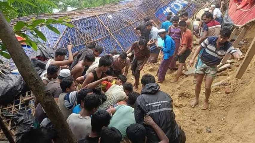 ဘင်္ဂလားဒေ့ရှ်တွင် မြေပြိုကျပြီး ရိုဟင်ဂျာကလေးငယ်များထပ်မံသေဆုံး၊ ၃၀ နီးပါး ပိတ်မိနေ