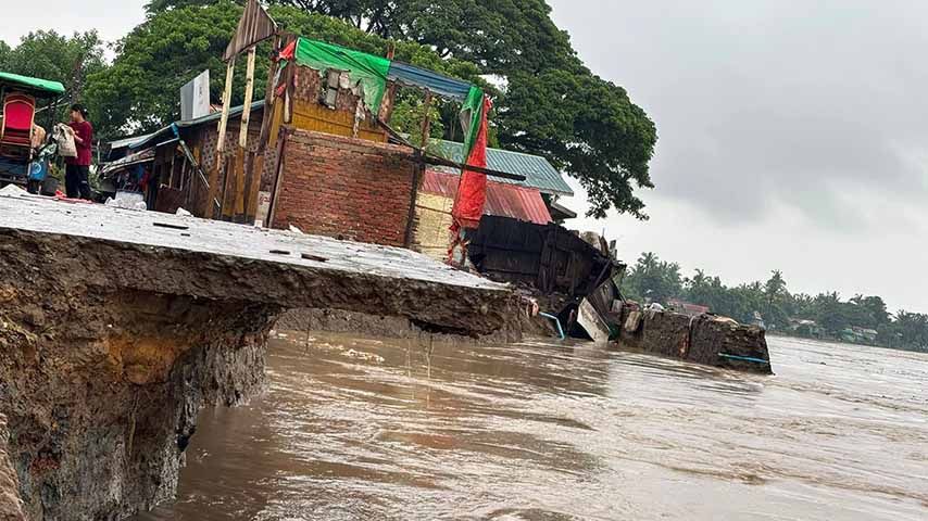 မင်းပြားတွင် ကမ်းပါးပြိုပြီး အိမ် ၂၀ ခန့်မျောပါဆုံးရှုံး