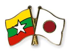 Myanmar Japan Flag